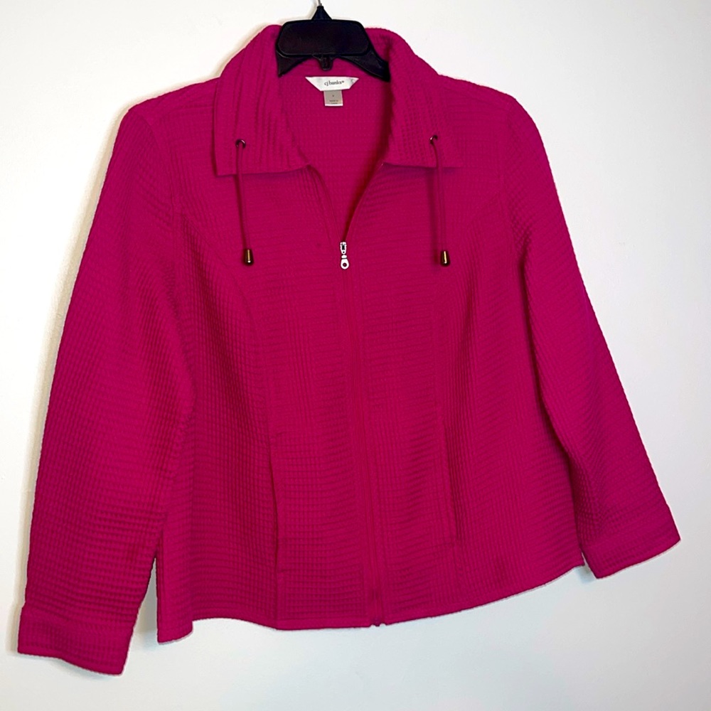 CJ Banks Waffle Knit Zip Up Jacket Size X
